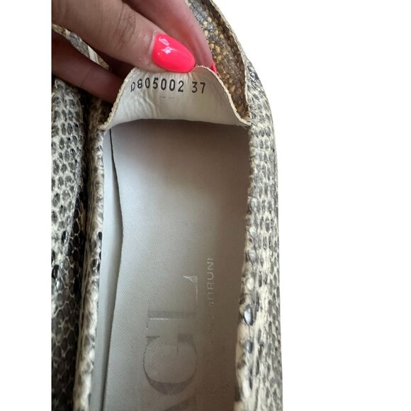 AGL Women's Snake Print Leather Loafers Flats Size 7 / 37 - Picture 5 of 8